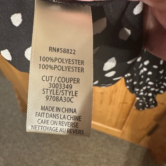 Max Studio Black & White Pleated Polka Dot Top. Size Large Romantic CoquetteGirl - Picture 6 of 9